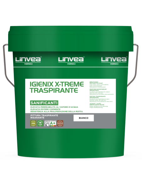 Pittura Traspirante Antimuffa IGIENIX X-TREME TRASPIRANTE Linvea