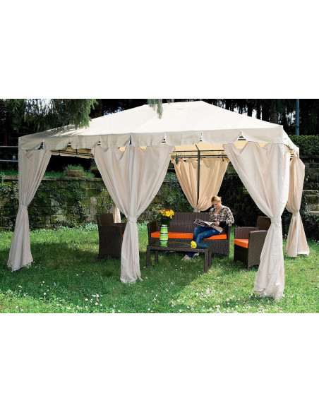 Gazebo da Giardino Armonia 3x4m in Acciaio – Teli Laterali Inclusi