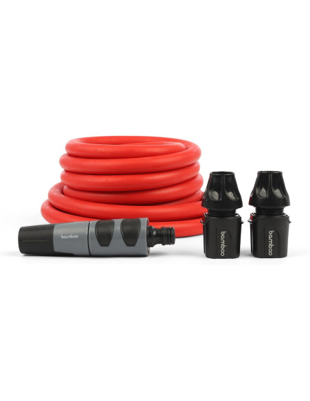 Tubo Irrigazione Giardino Estensibile 5 - 15m con Lancia e Raccordi, Antinodo, Ultra Leggero - Bamboo