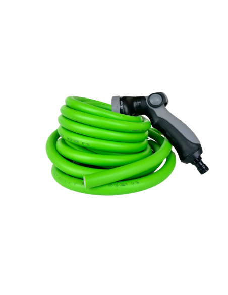 Tubo Irrigazione Giardino Estensibile 5 - 15m con Pistola e Raccordi, Antinodo, Ultra Leggero - Bamboo
