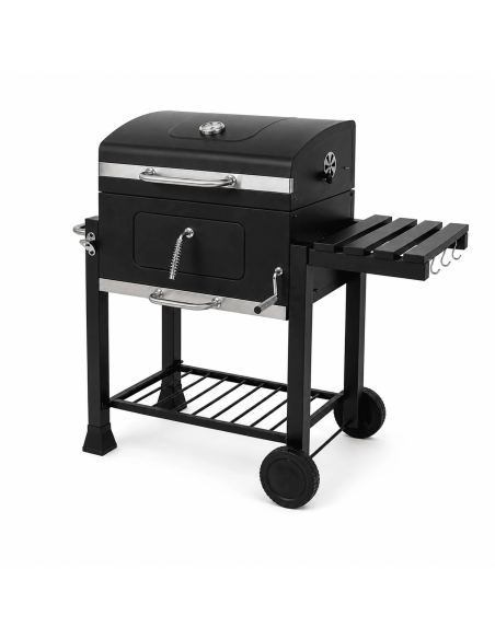 Barbecue a Carbone Vesuvio con Coperchio e Ruote 116x65x105 cm
