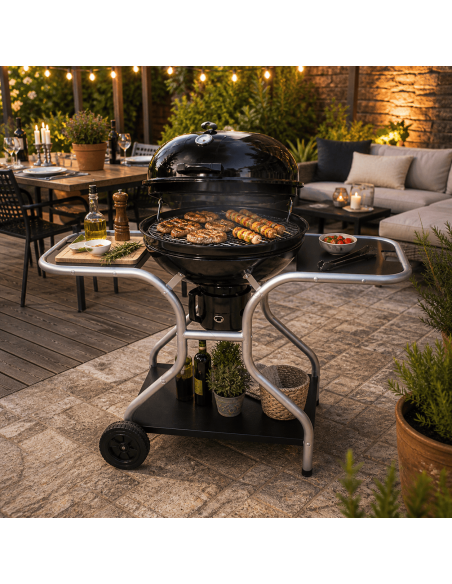 Barbecue a Carbone Stromboli Rotondo con Ripiani e Termometro Ø54 cm