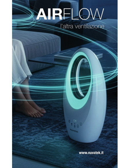 Nuvatek AIRFLOW Ventilatore Senza Pale con Luce LED e Telecomando