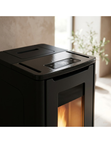 Stufa a Pellet Canalizzata Extraflame Teorema Plus AD 12kW Nero