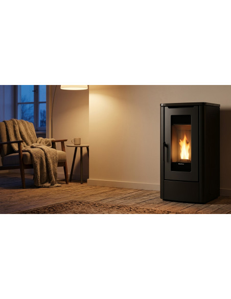Stufa a Pellet Canalizzata Extraflame Teorema Plus AD 12kW Nero