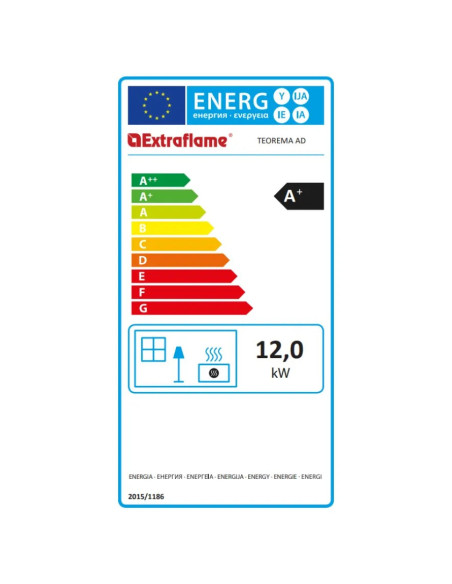 Stufa a Pellet Canalizzata Extraflame Teorema Plus AD 12kW Nero